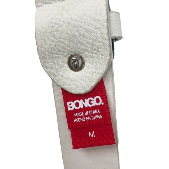 Bongo Women's White Polyurethane Adjustable Studded Buckle Belt Size Medium - Picture 9 of 10